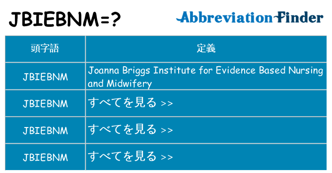 jbiebnm は何の略します。