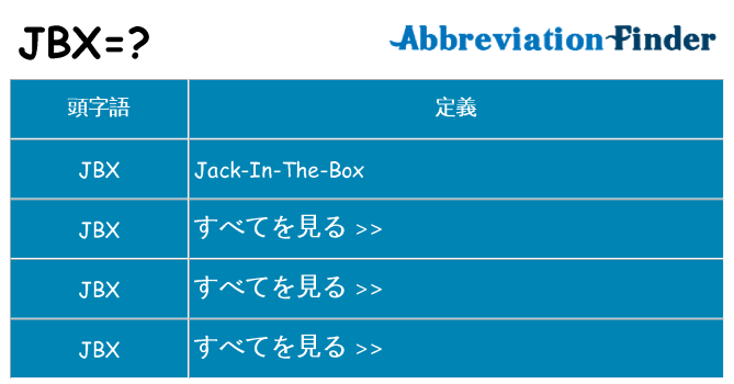 jbx は何の略します。