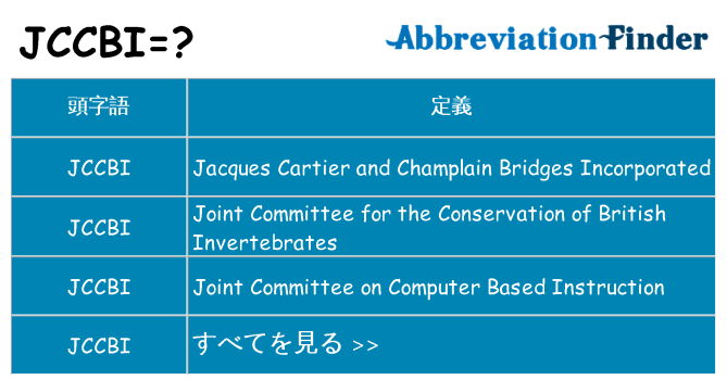 jccbi は何の略します。