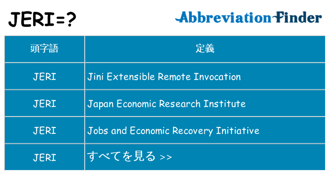 jeri は何の略します。