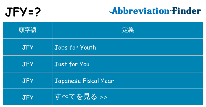 jfy は何の略します。