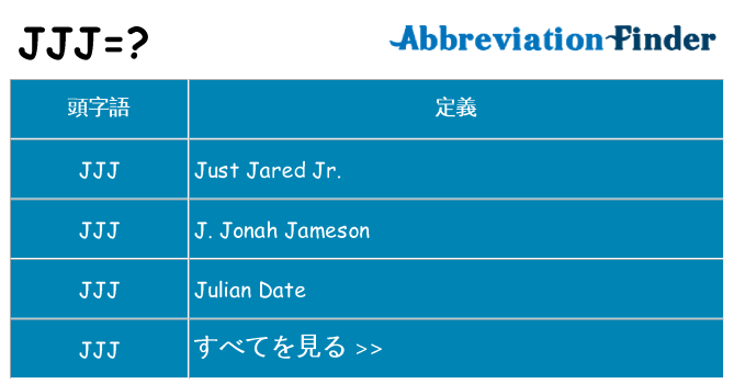 jjj は何の略します。