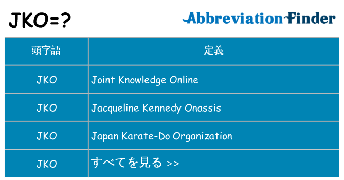 jko は何の略します。