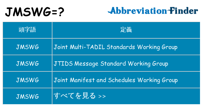 jmswg は何の略します。