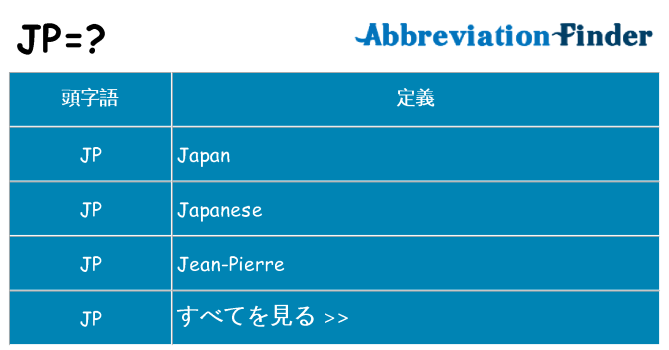 jp は何の略します。