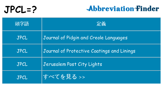 jpcl は何の略します。