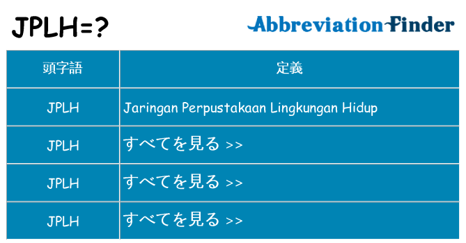 jplh は何の略します。