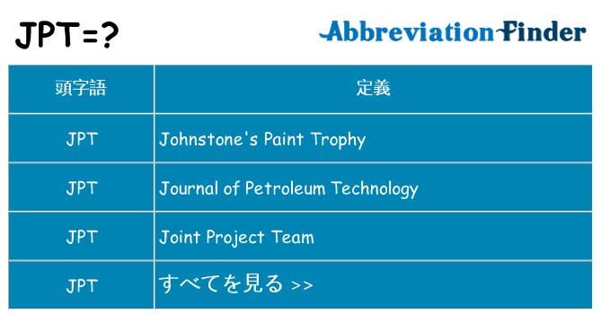 jpt は何の略します。