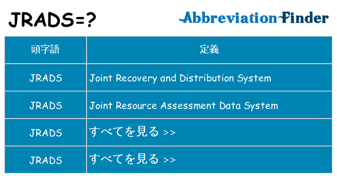 jrads は何の略します。