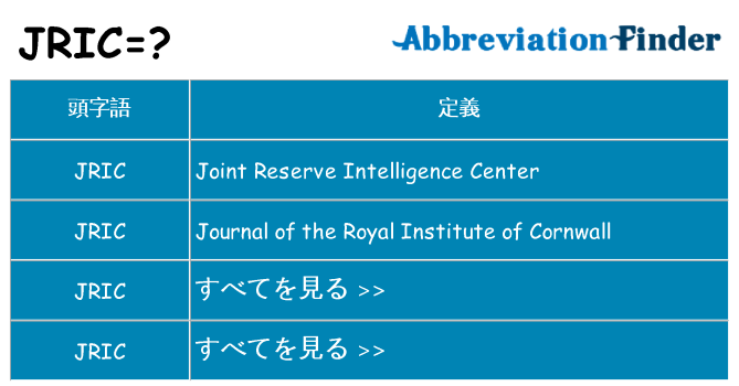 jric は何の略します。