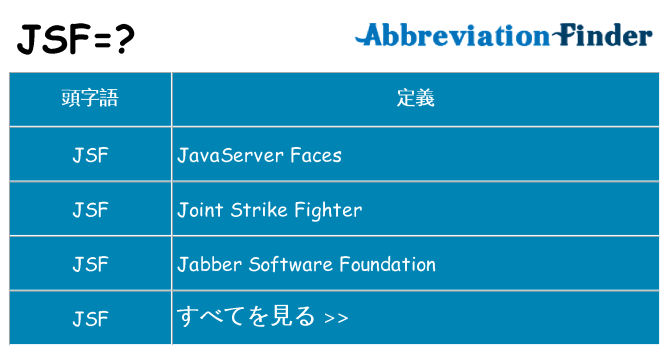 jsf は何の略します。