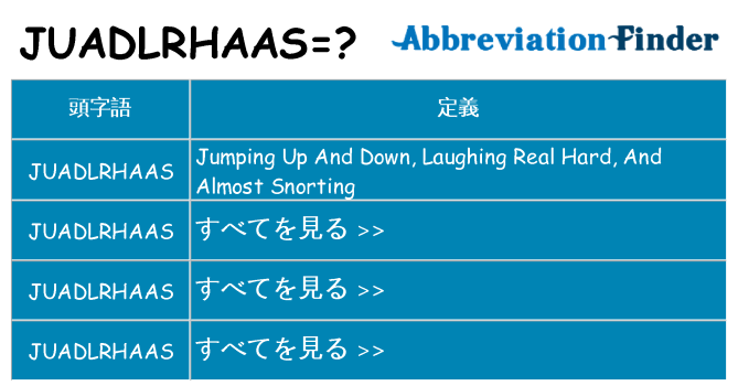juadlrhaas は何の略します。