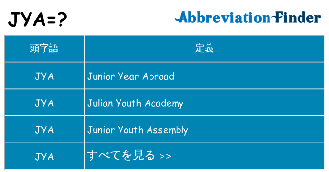 jya は何の略します。