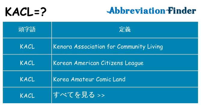 kacl は何の略します。