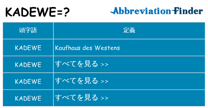 kadewe は何の略します。