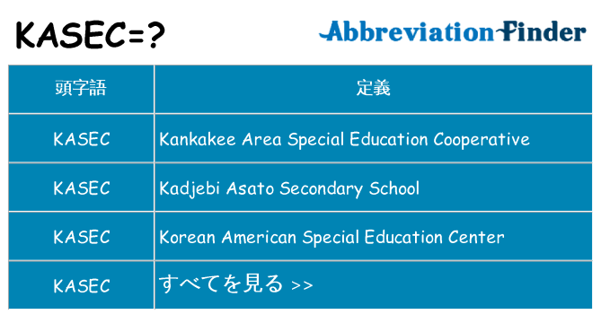 kasec は何の略します。