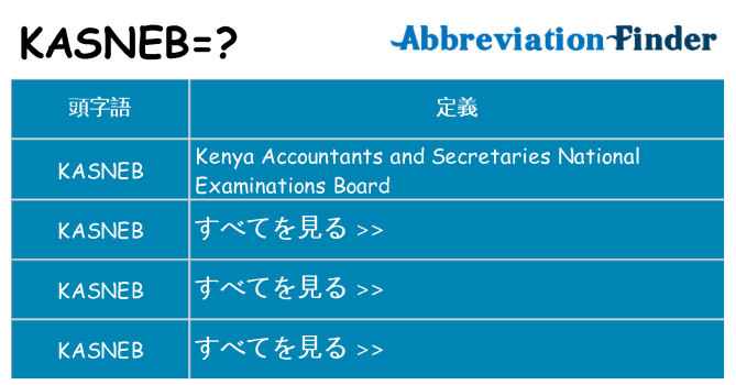 kasneb は何の略します。