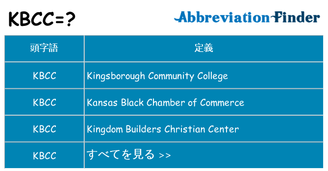 kbcc は何の略します。