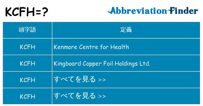kcfh は何の略します。