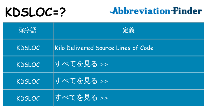 kdsloc は何の略します。