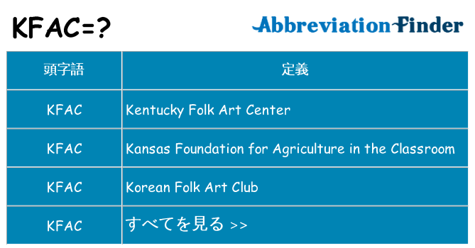 kfac は何の略します。