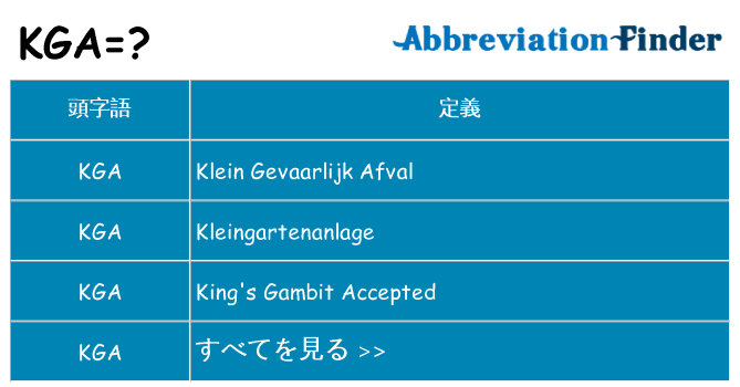 kga は何の略します。