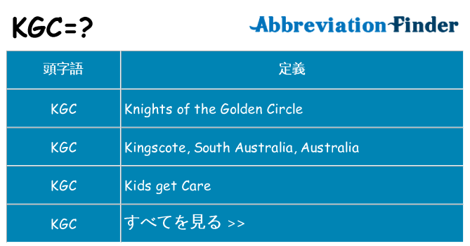kgc は何の略します。