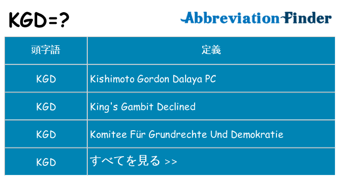 kgd は何の略します。