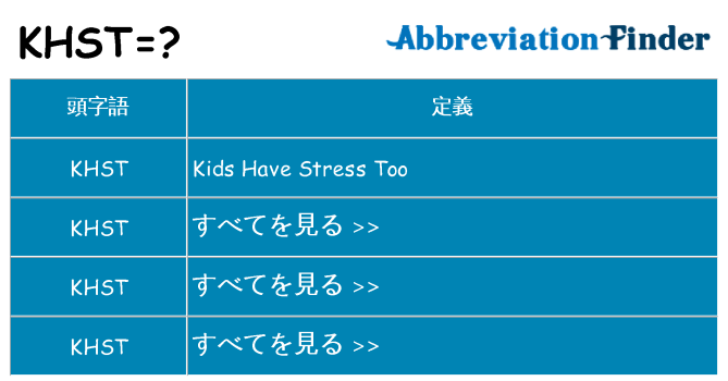 khst は何の略します。