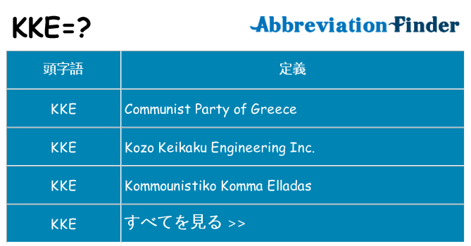 kke は何の略します。