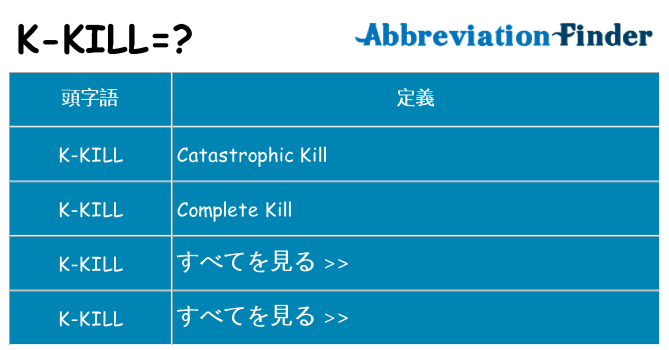 k-kill は何の略します。