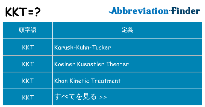 kkt は何の略します。