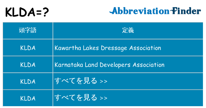 klda は何の略します。