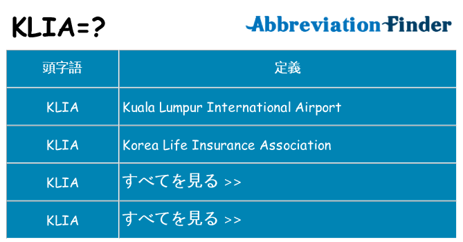 klia は何の略します。