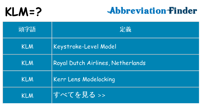 klm は何の略します。