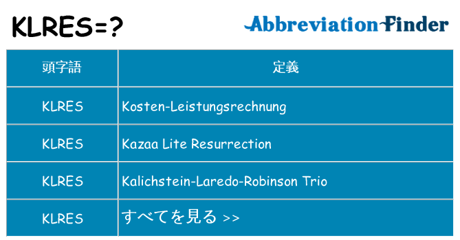 klres は何の略します。