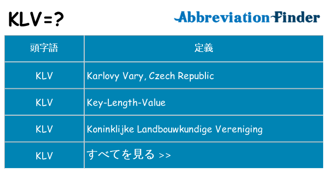 klv は何の略します。