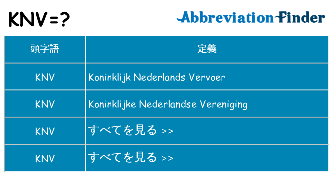knv は何の略します。