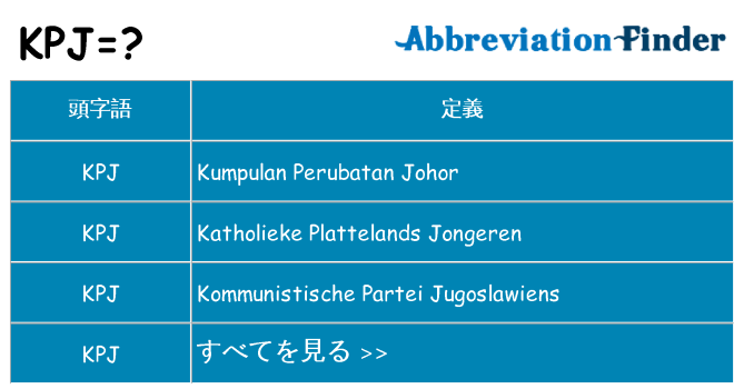 kpj は何の略します。