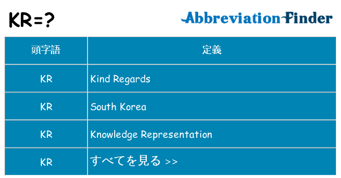 kr は何の略します。