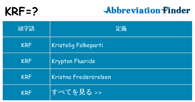 krf は何の略します。