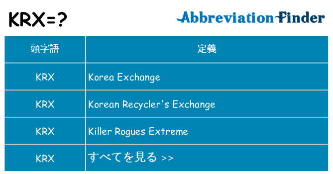 krx は何の略します。