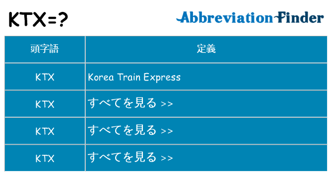ktx は何の略します。