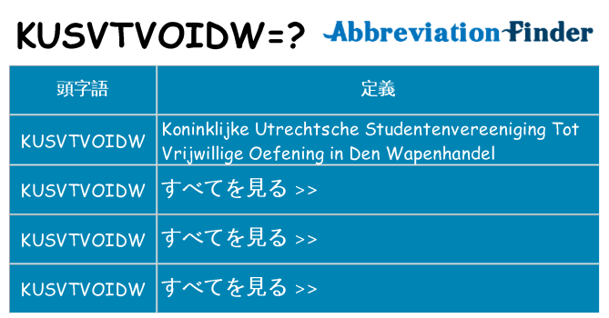kusvtvoidw は何の略します。