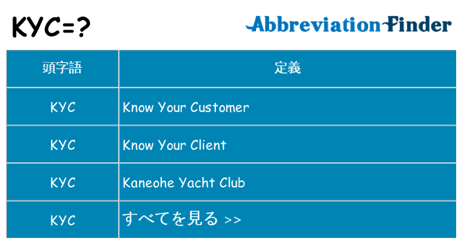kyc は何の略します。