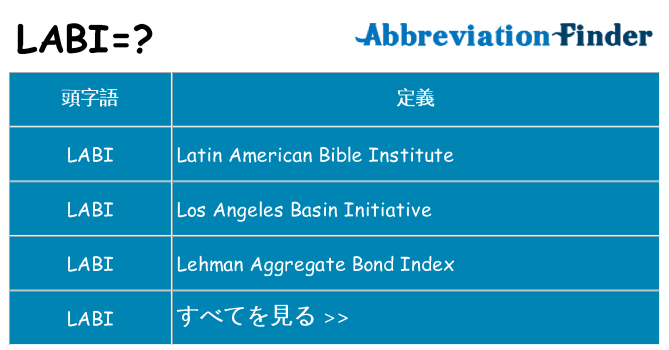 labi は何の略します。