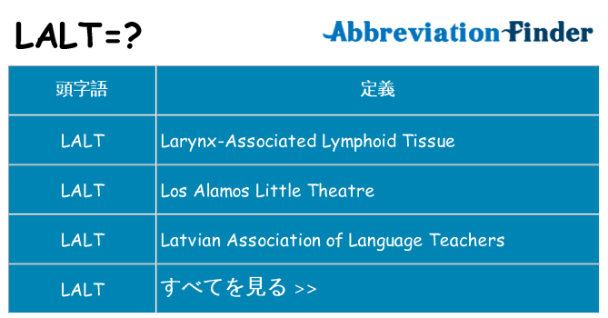 lalt は何の略します。