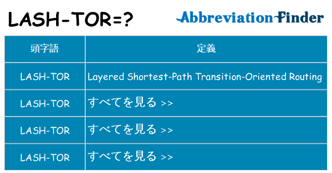 lash-tor は何の略します。