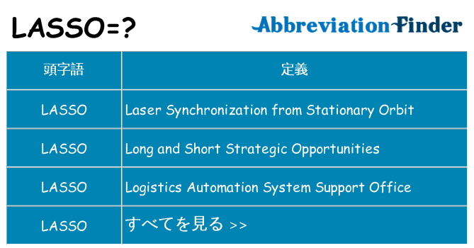lasso は何の略します。