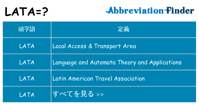 lata は何の略します。